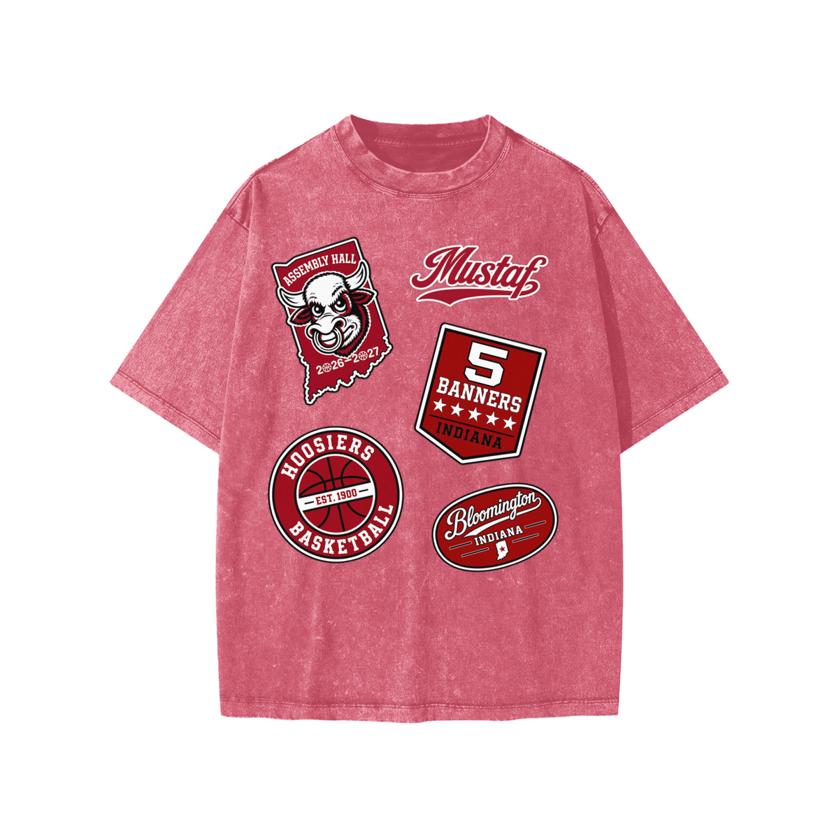 JM3 Youth Vintage Wash B-Town Patch Tee (Red)